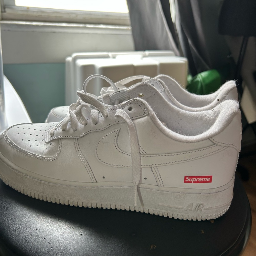 Supreme White Leather Sneakers